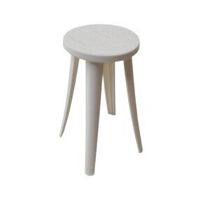 Miniature White Plastic Display Stool Table Stand Modern Dollhouse Furniture